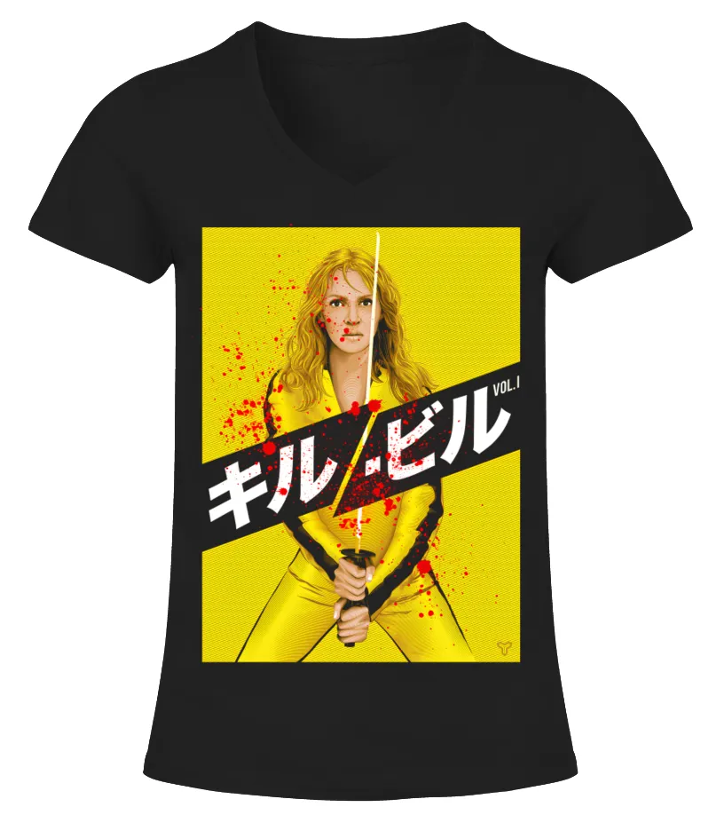 024 Kill Bill Vol. 1 2003 BK Camiseta cuello pico Mujer