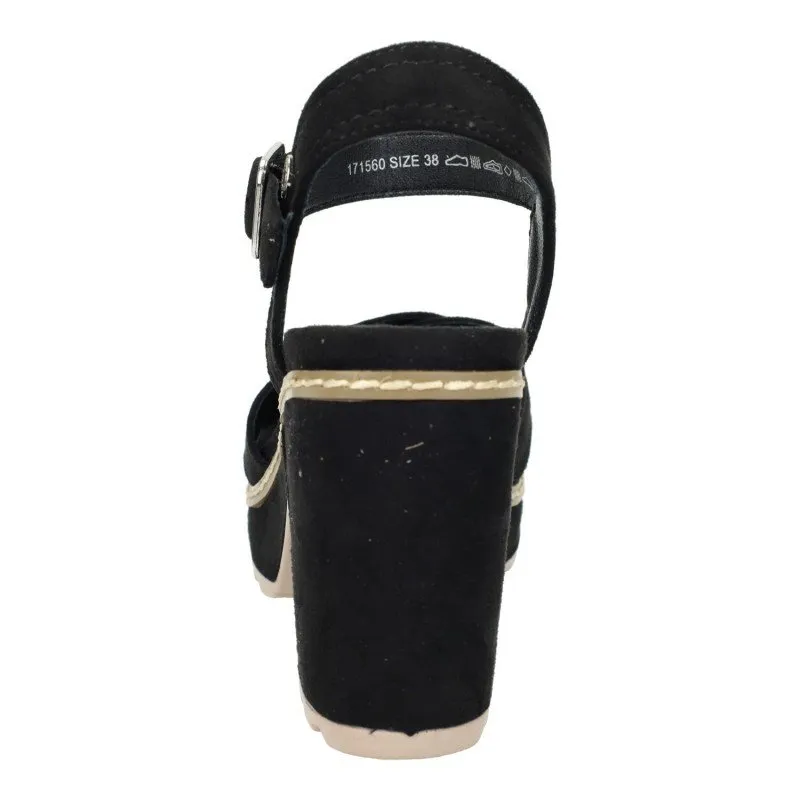 171560 Sandalias de tacón color NEGRO
