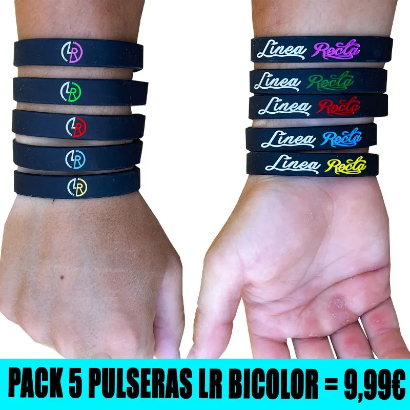 1ª OFERTA: PACK 5 PULSERAS NEGRAS LÍNEA RECTA (9'99€)