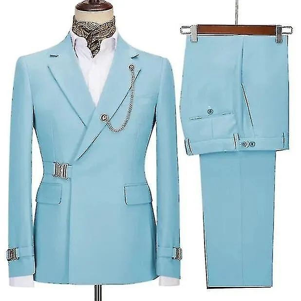 2 Piece Regular Fit Notch Lapel Prom Men's Pant Suits_Newway