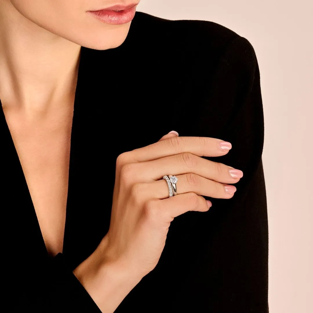 2.50 quilates anillo solitario diamante con 6 grapas en oro rojo 