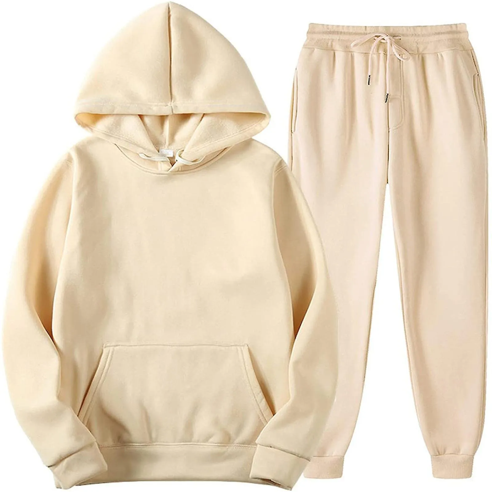 2pcs Outfits Chándales deportivos de hombre y mujer Chaquetas de manga larga Sudadera con capucha Sudadera y pantalones de chánd