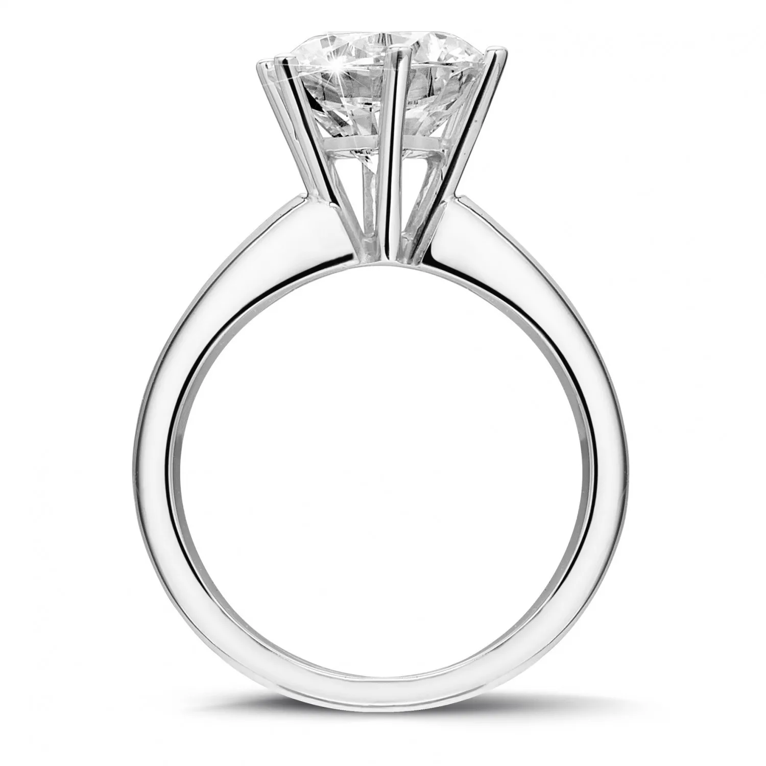 3.00 quilates anillo solitario diamante con 6 grapas en oro blanco 