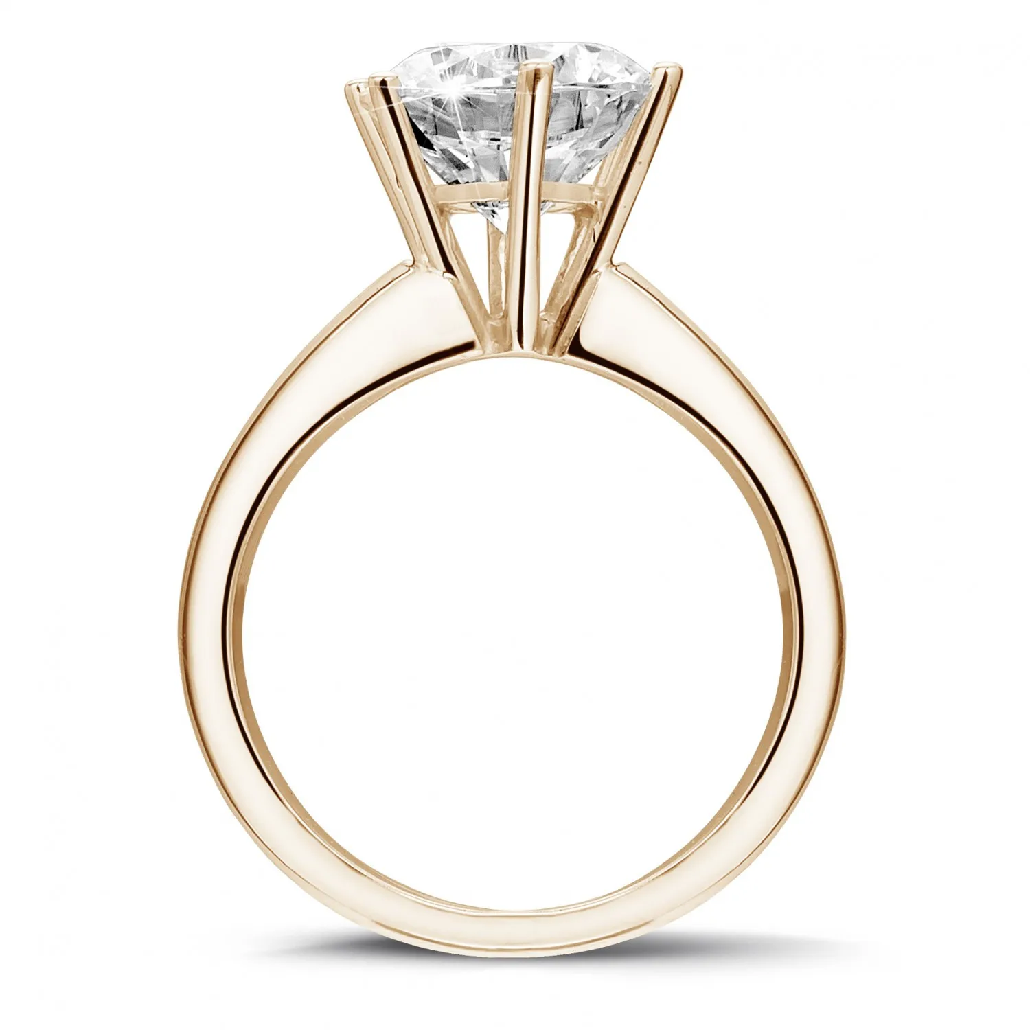 3.00 quilates anillo solitario diamante con 6 grapas en oro rojo 