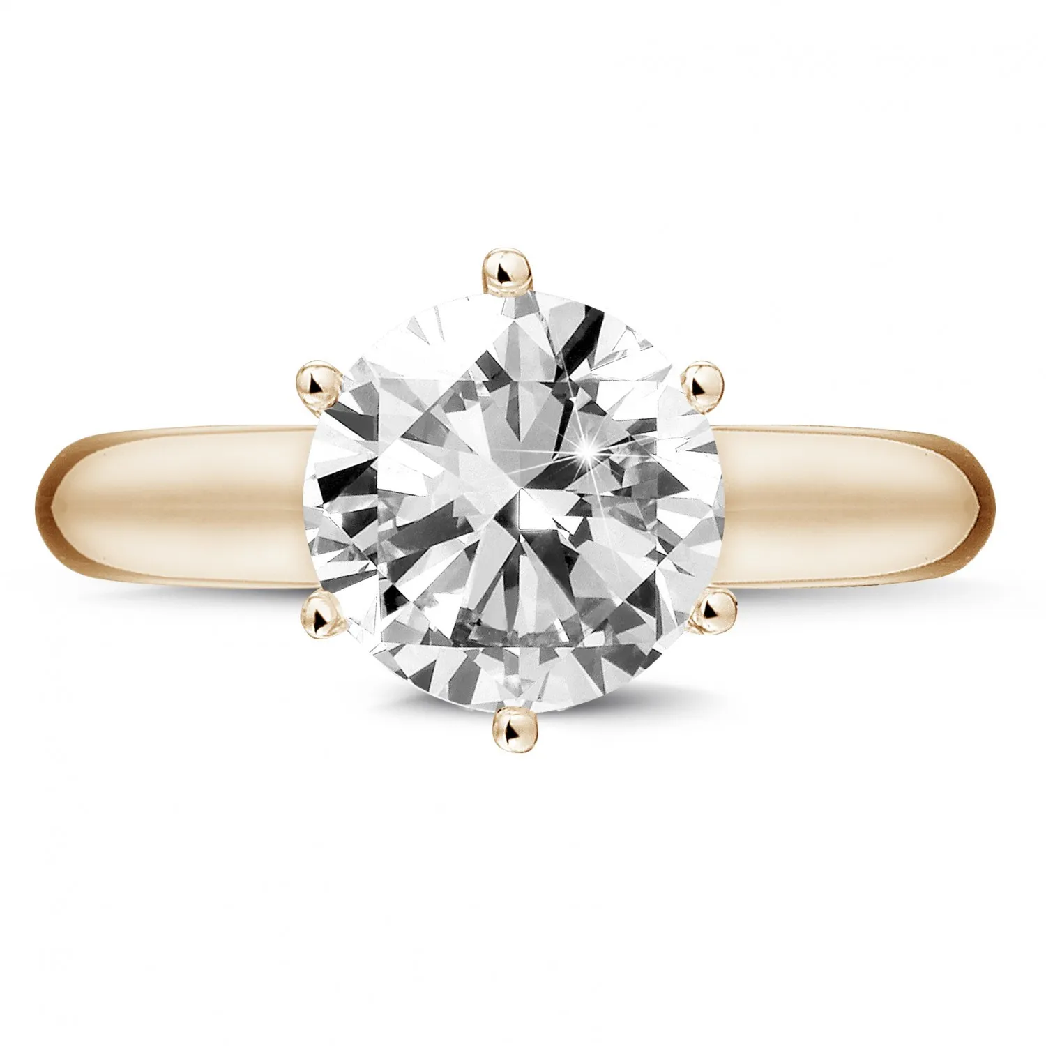 3.00 quilates anillo solitario diamante con 6 grapas en oro rojo 