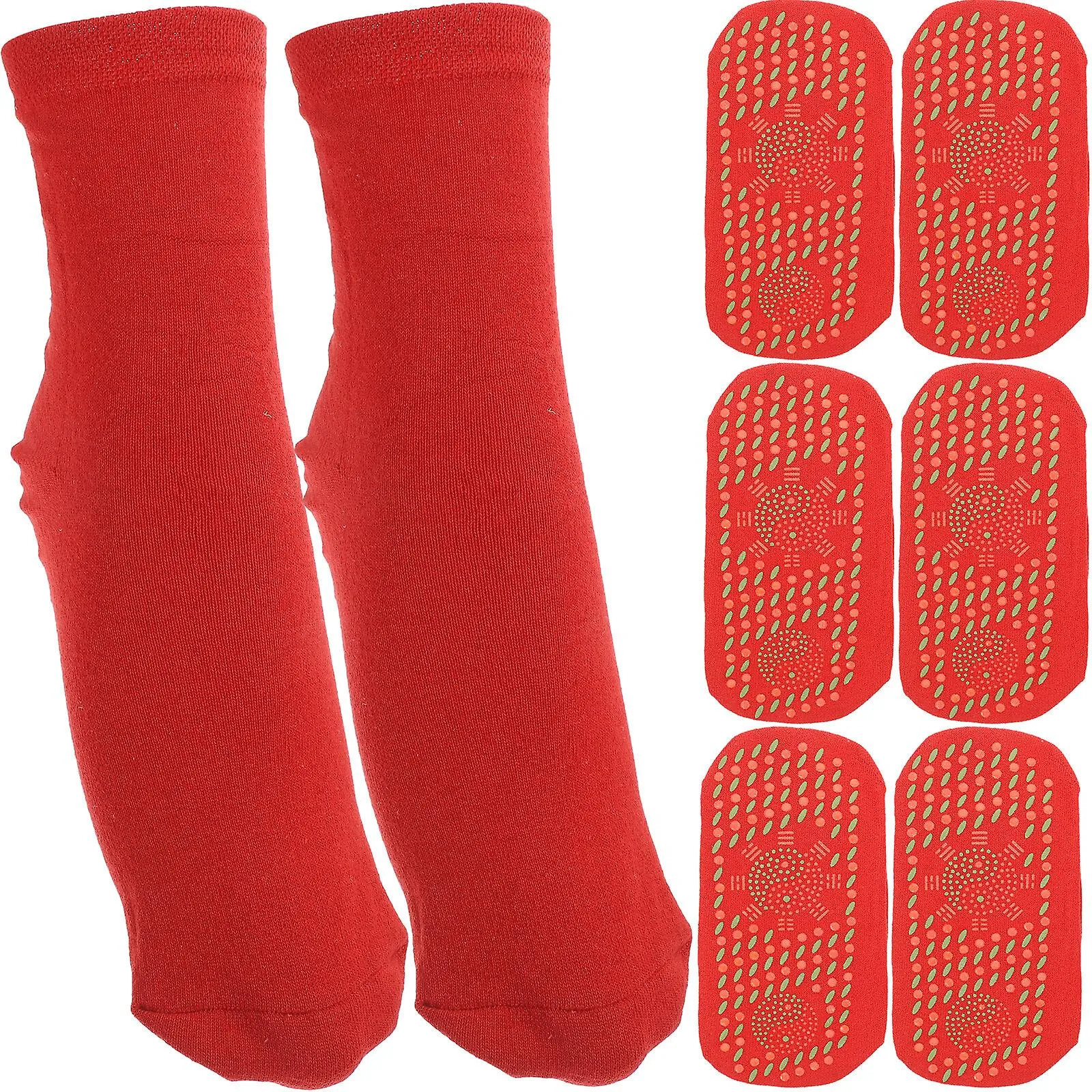 4 PAIRS OF SELFHEATING PADDED COTTON SOCKS FOOT FEET MASSAGER ELASTIC WARM SOCKS