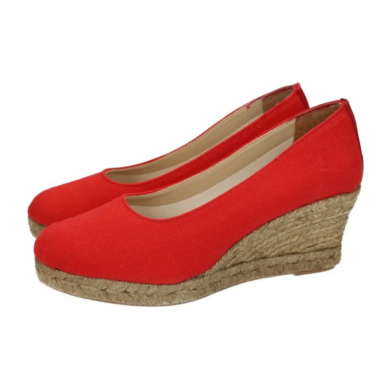 4012 ZAPATOS CUÑA ESPARTO color ROJO
