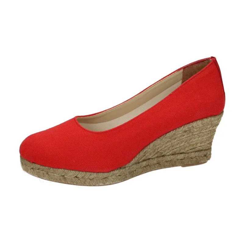 4012 ZAPATOS CUÑA ESPARTO color ROJO