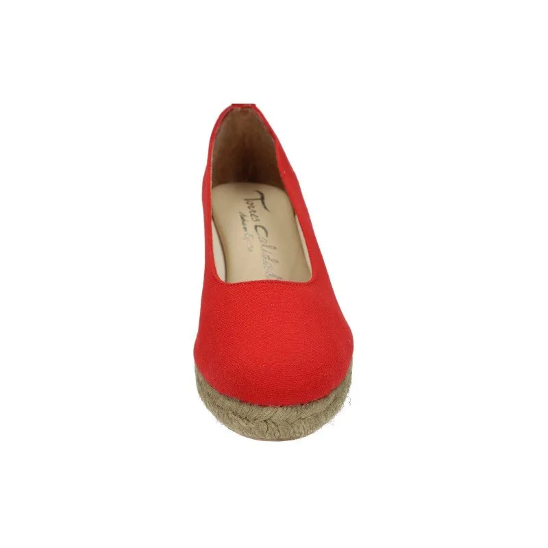 4012 ZAPATOS CUÑA ESPARTO color ROJO