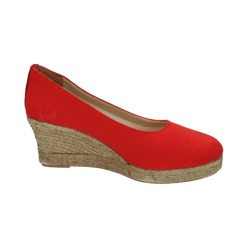 4012 ZAPATOS CUÑA ESPARTO color ROJO
