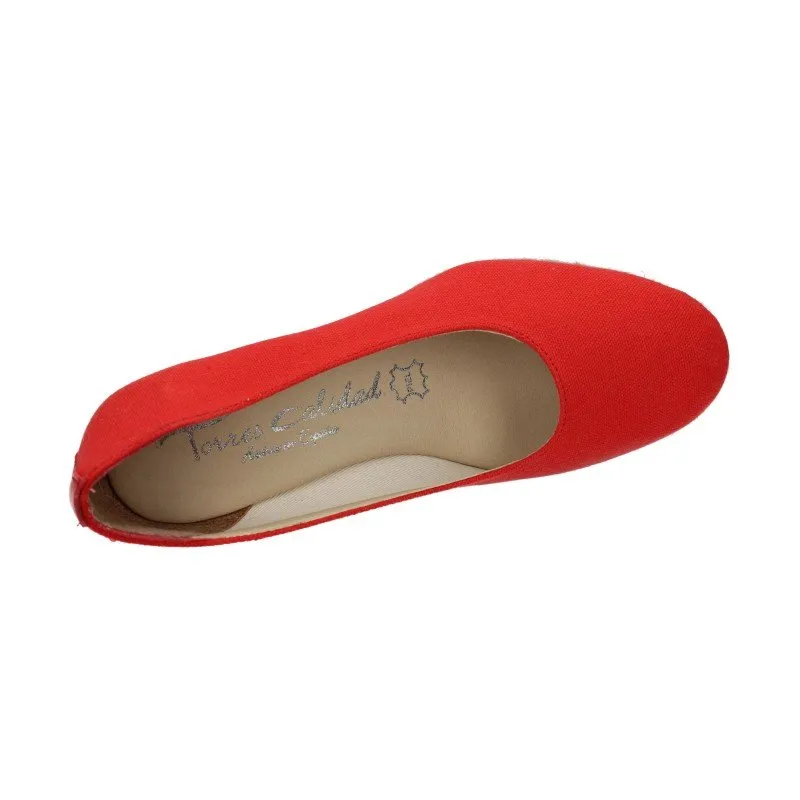 4012 ZAPATOS CUÑA ESPARTO color ROJO