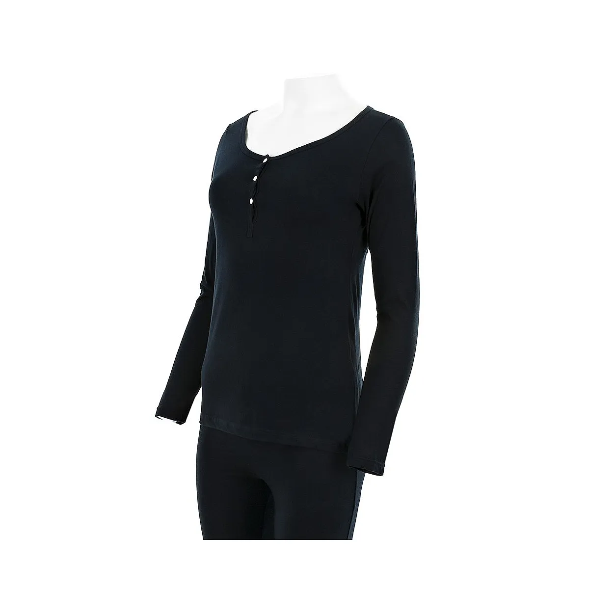 7909B BAKER LONG SLEEVE TSHIRT WITH BUTTONS
