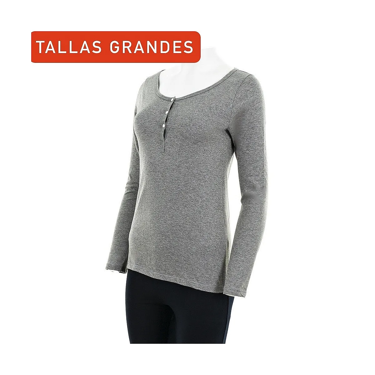 7909B BAKER LONG SLEEVE TSHIRT WITH BUTTONS