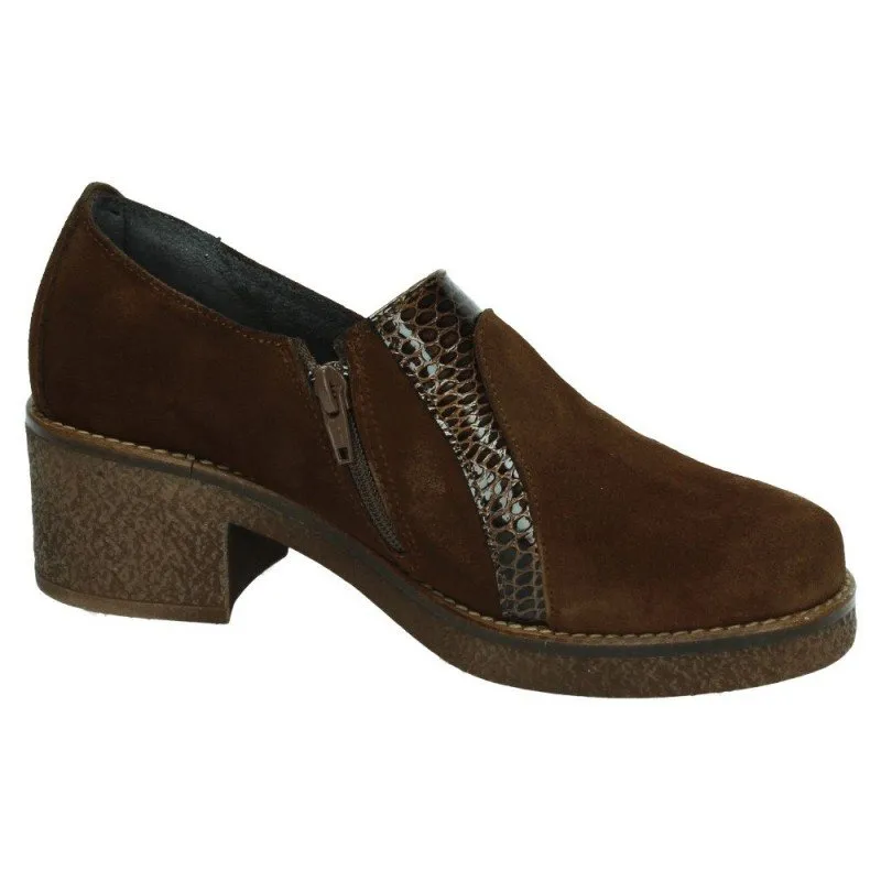9004 ZAPATO TACÓN BAJO color CUERO