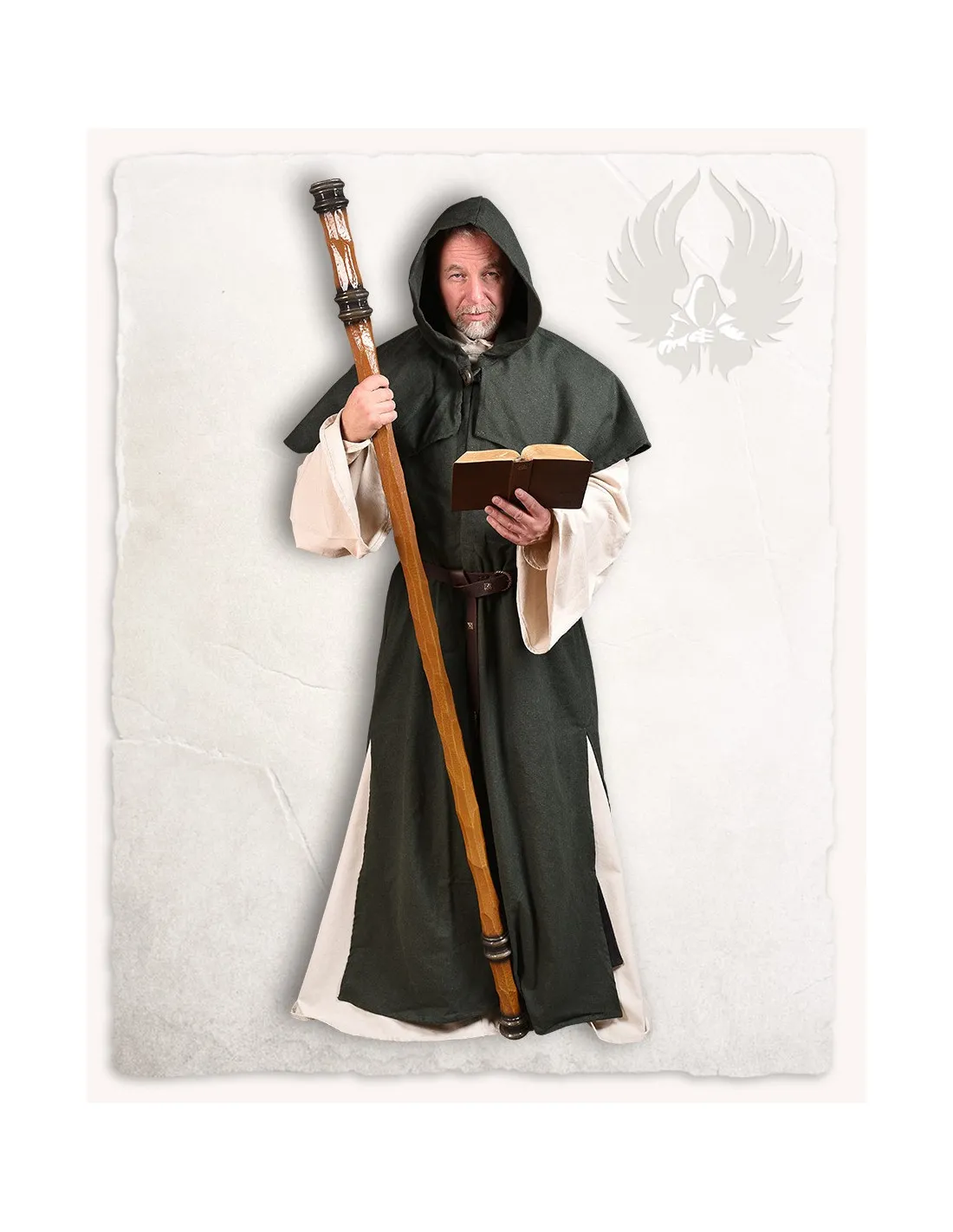 Abrigo de peregrinos y magos modelo Abraxas (algodón verde)