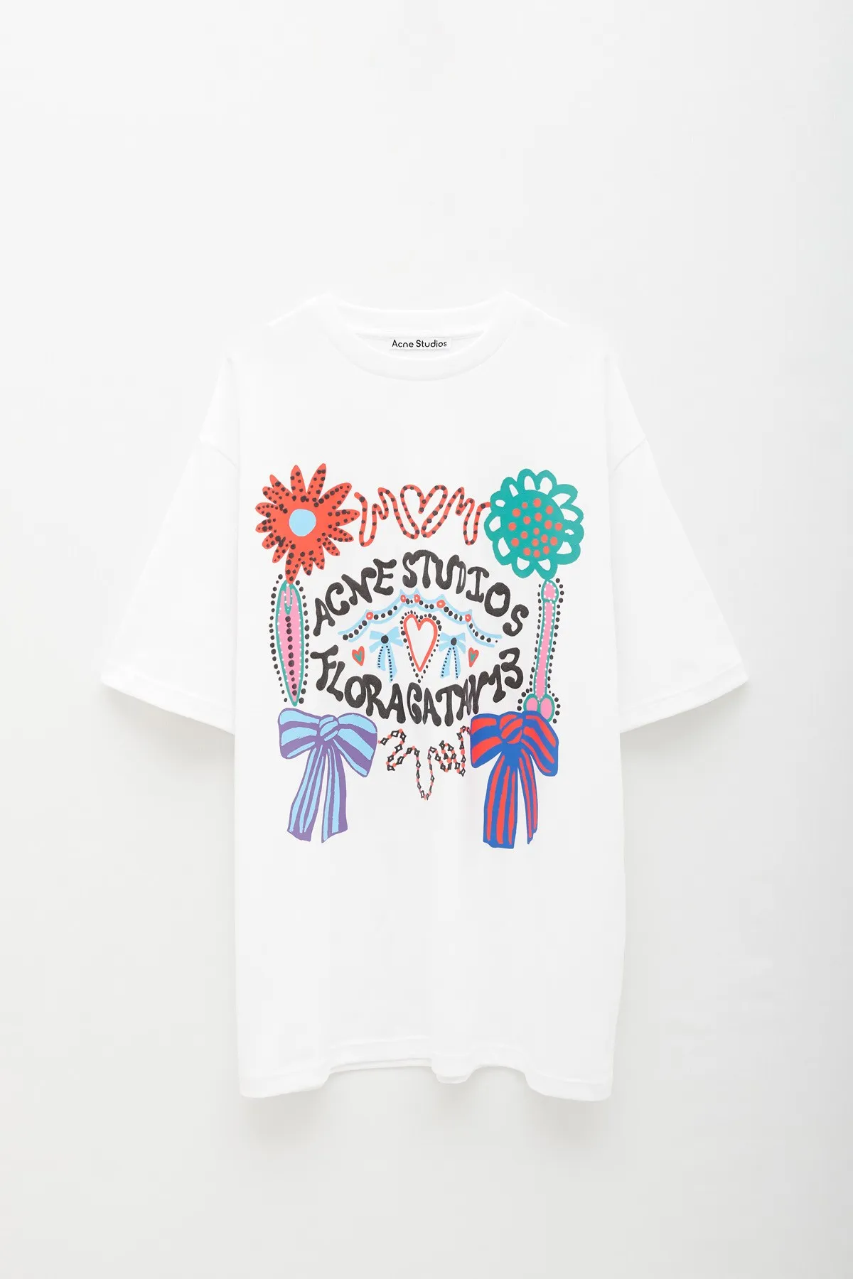 ACNE STUDIOS OPTIC WHITE FLORAGATAN PRINT TSHIRT