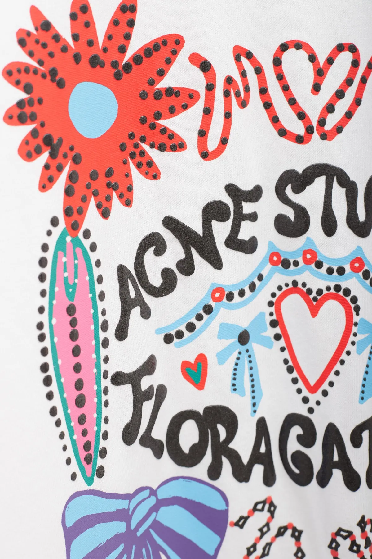 ACNE STUDIOS OPTIC WHITE FLORAGATAN PRINT TSHIRT
