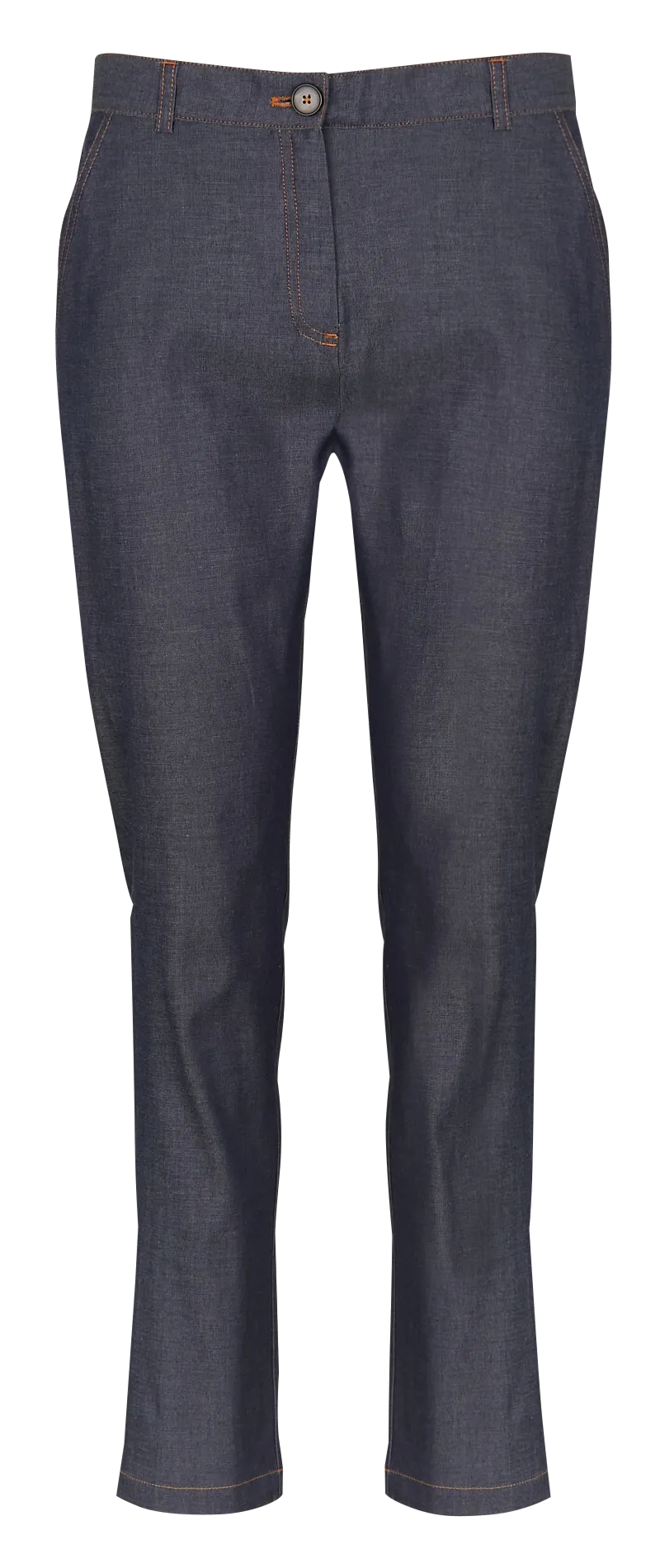 ACOTE Pantalón tobillero de algodón tipo vaquero con talle bajo en azul