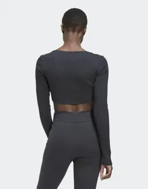 Adidas Camiseta manga larga Studio Lounge Ribbed Cropped