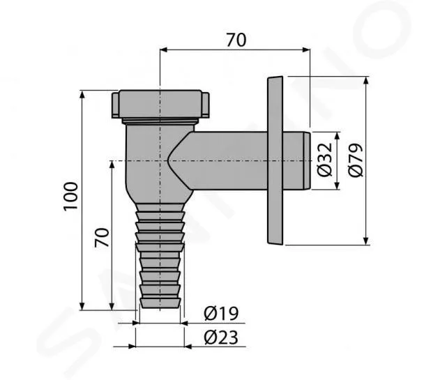 ALCADRAIN SIFONES  SIFóN DE EXTERIOR, CROMADO APS1