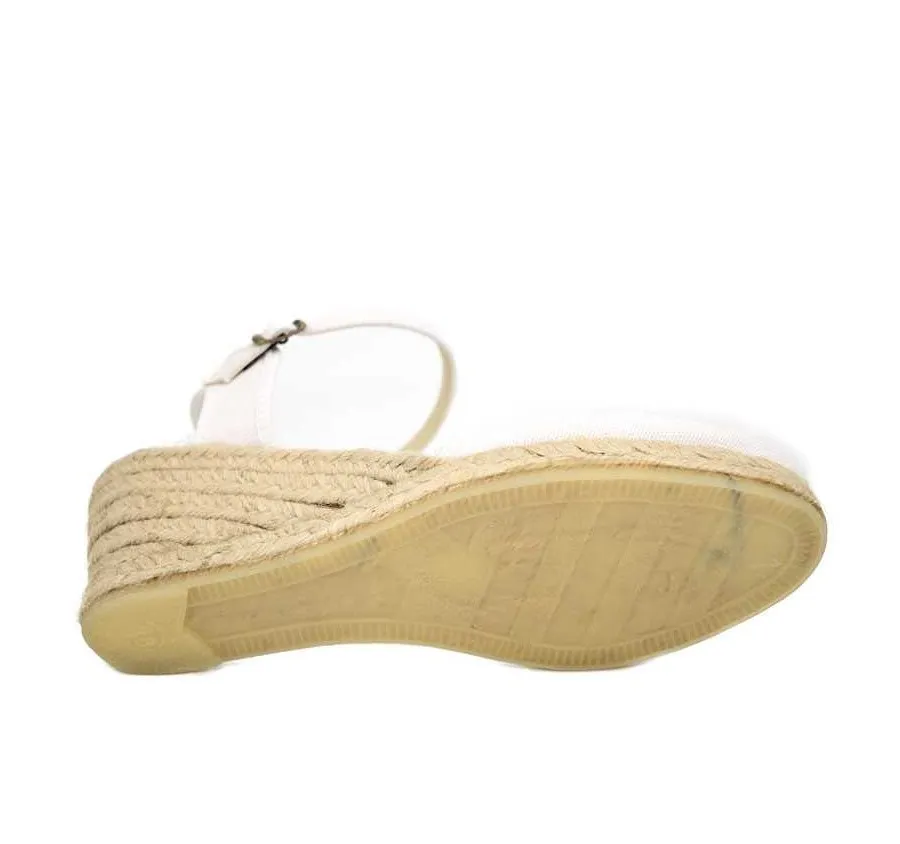 ALPARGATAS VALENCIANAS CUÑA DE YUTE PLAYERA CANO CONFORT DE CALLE PARA MUJER BLANCO 23055