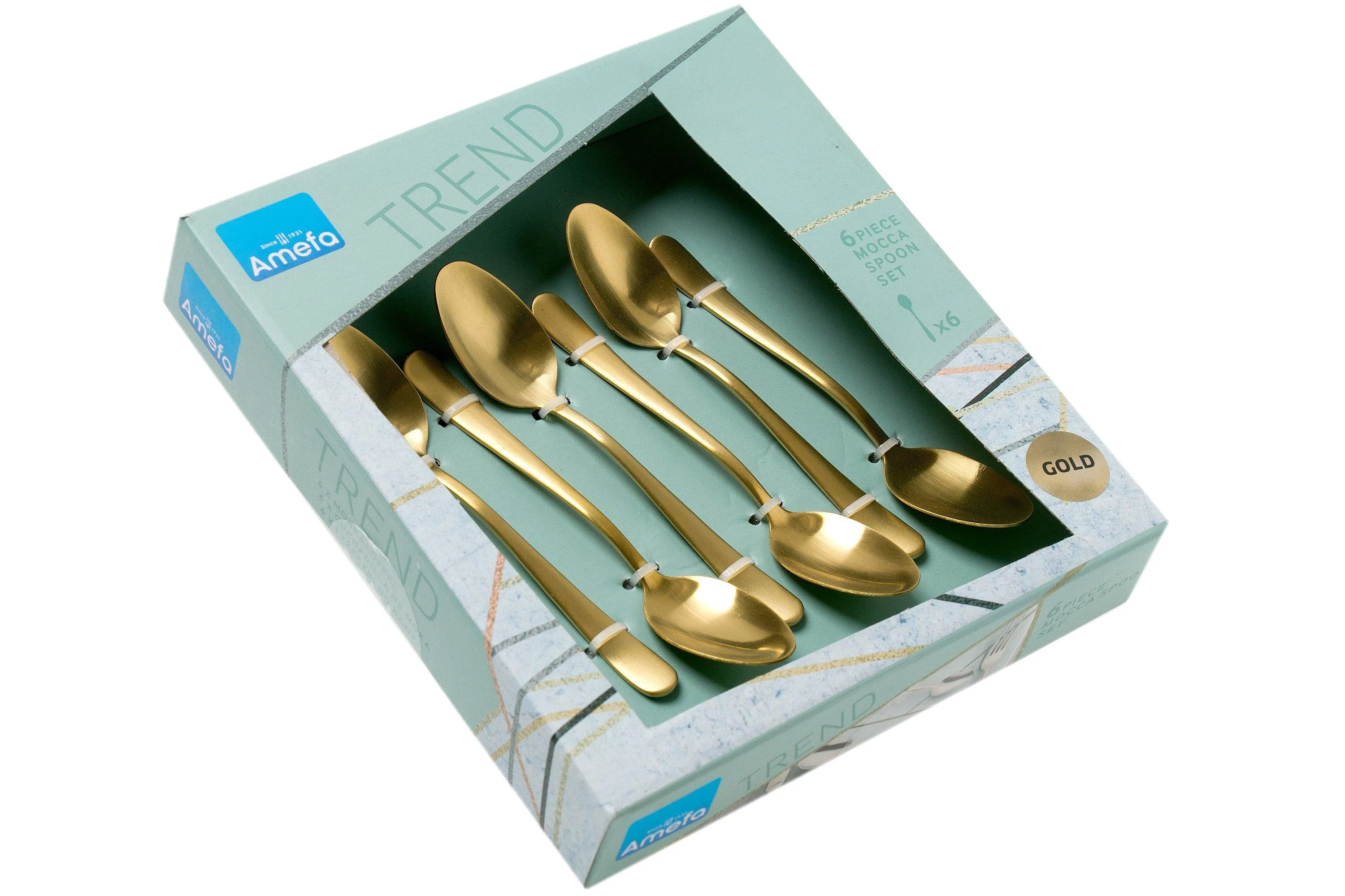 Amefa Austin 1410 seis cucharas de café oro mate
