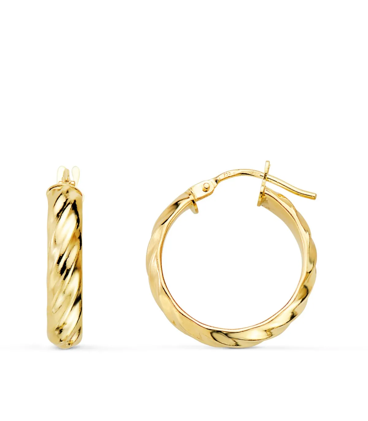 Aros Mujer Bucle Oro Amarillo 18K 17 mm