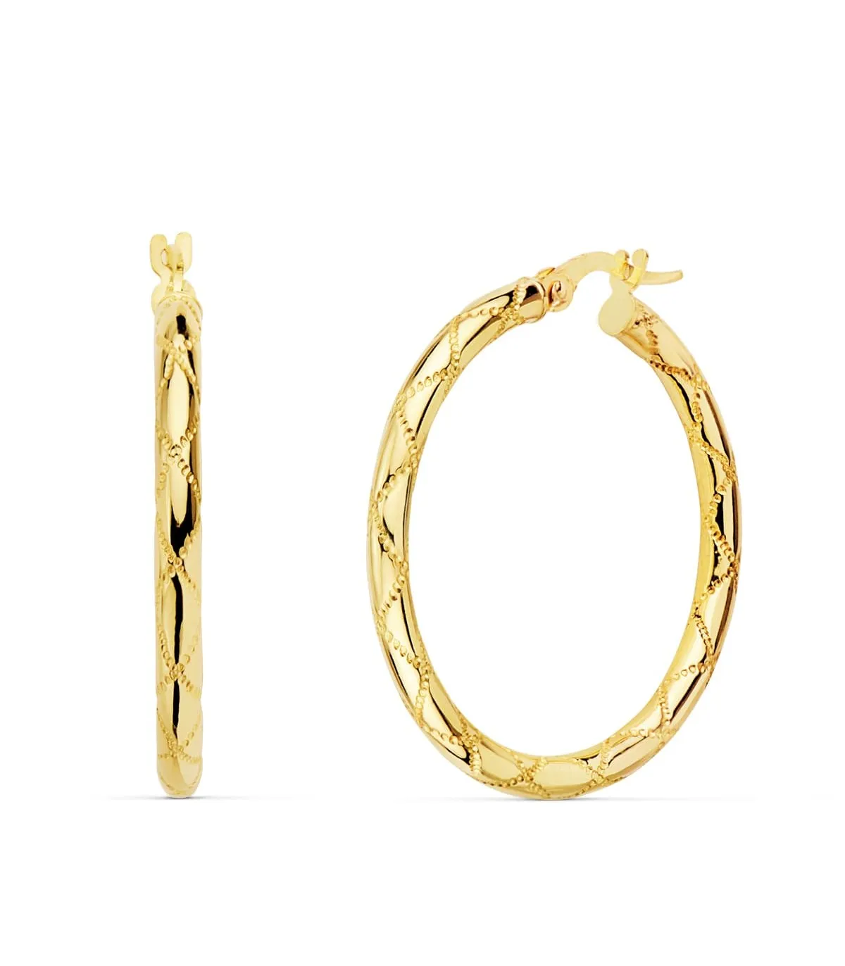 Aros Mujer Seam Oro Amarillo 18K 30 mm
