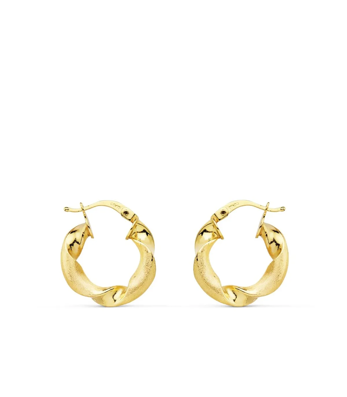 Aros Mujer Trenzados Oro Amarillo 18K 18 mm