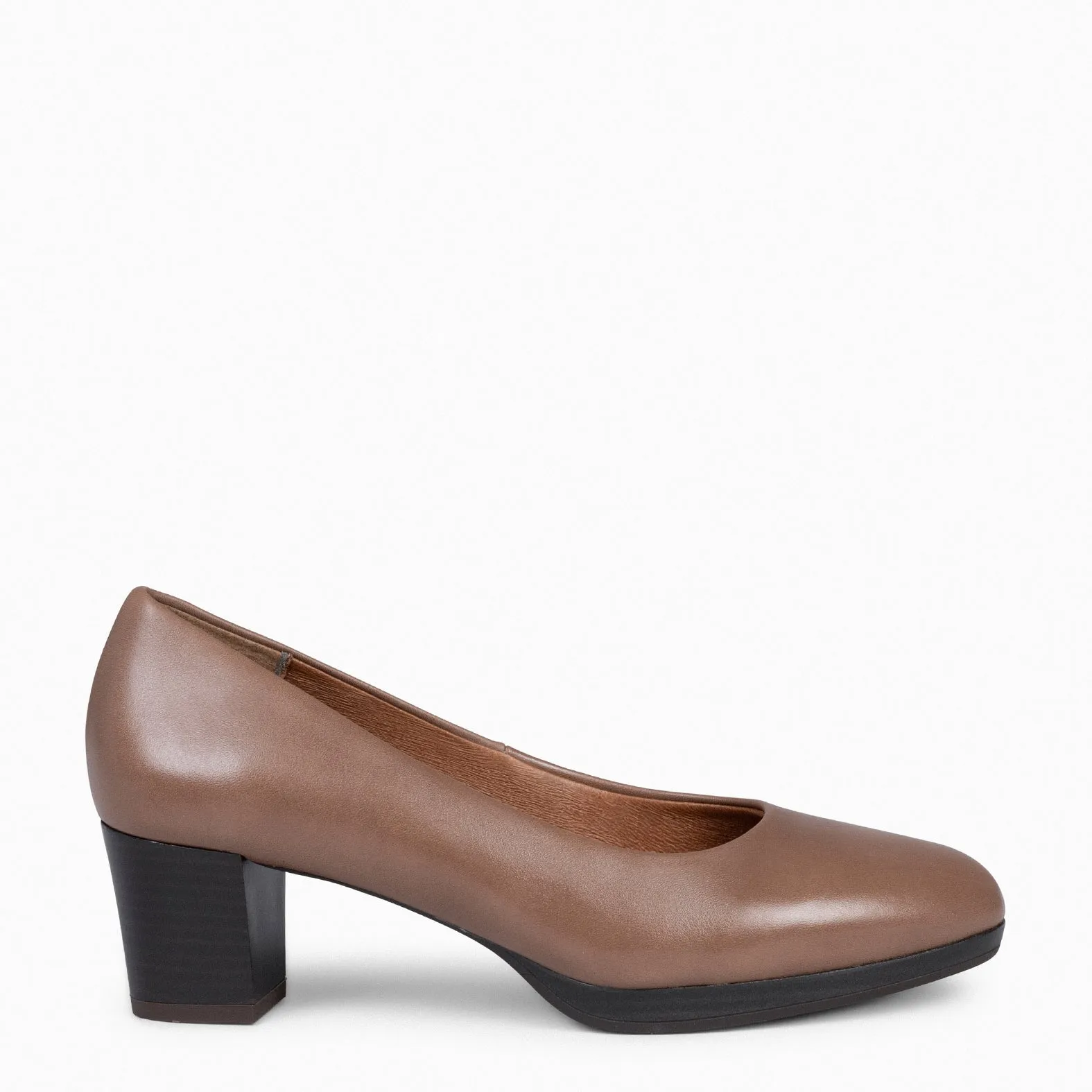 AZAFATA S  ZAPATOS DE TACóN BAJO CON PLATAFORMA TAUPE