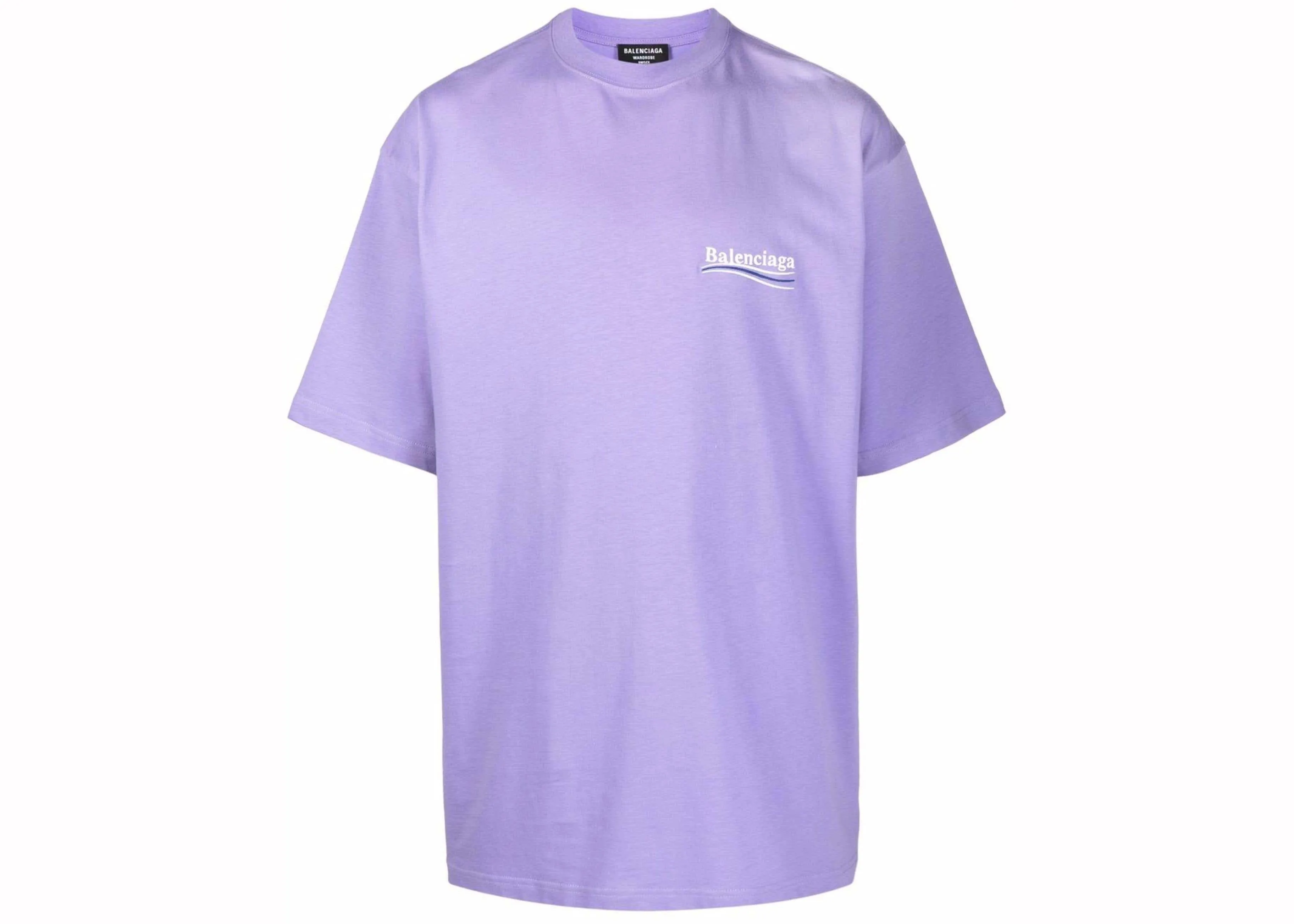 BALENCIAGA POLITICAL CAMPAIGN OVERSIZED LOGOPRINT TSHIRT PURPLE