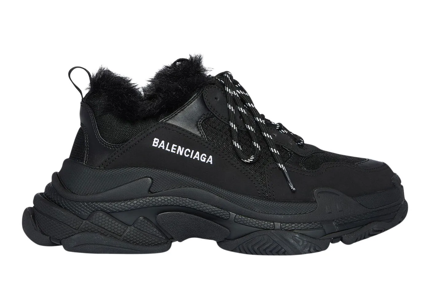 Balenciaga Triple S Fake Fur Black W