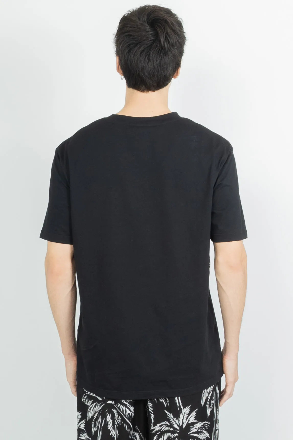 BALMAIN VINTAGE BALMAIN TSHIRT WITH PALM TREE PRINT BLACK