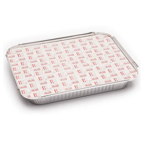 Bandeja rectangular de Aluminio con Tapa para comida preparada