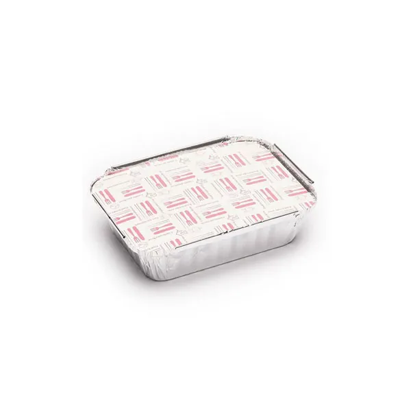 Bandeja rectangular de Aluminio con Tapa para comida preparada