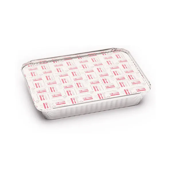 Bandeja rectangular de Aluminio con Tapa para comida preparada
