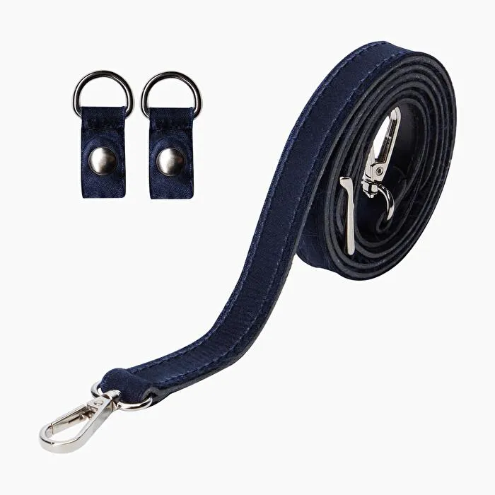Bandolera extraslim con clip satin azul marino