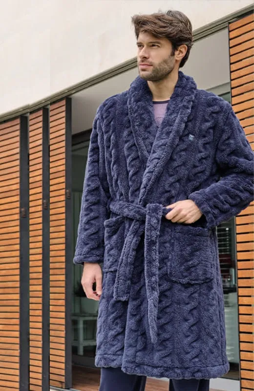 Bata Massana de Coralina en azul marino mod. nudos