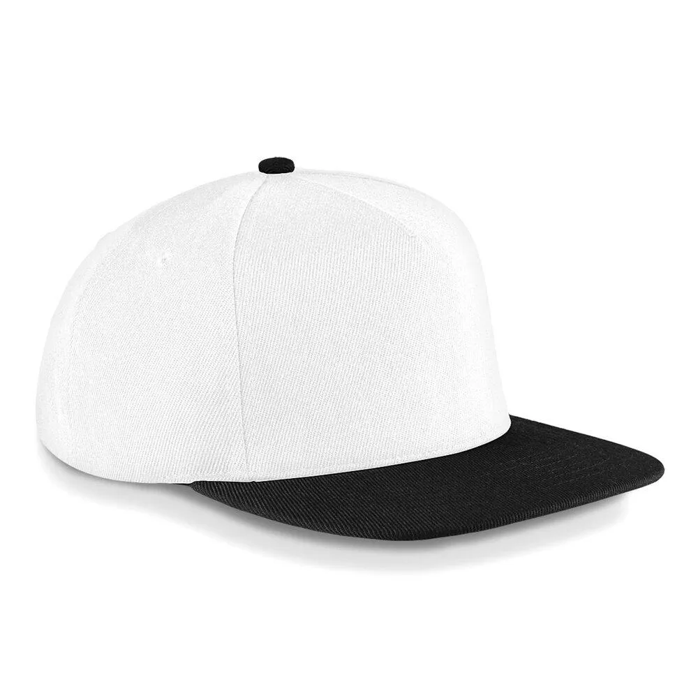 BEECHFIELD BF660  GORRA VISERA PLANA ORIGINAL PEAK SNAPBACK  BLANCO / NEGRO