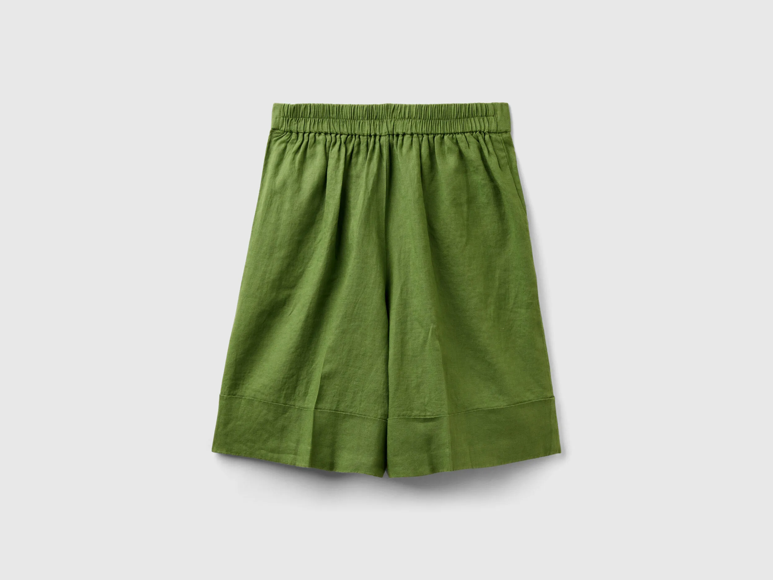 Bermudas de 100 % lino con vuelta