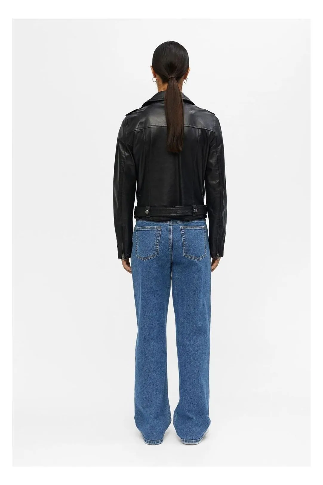 Biker de piel Objnandita negro