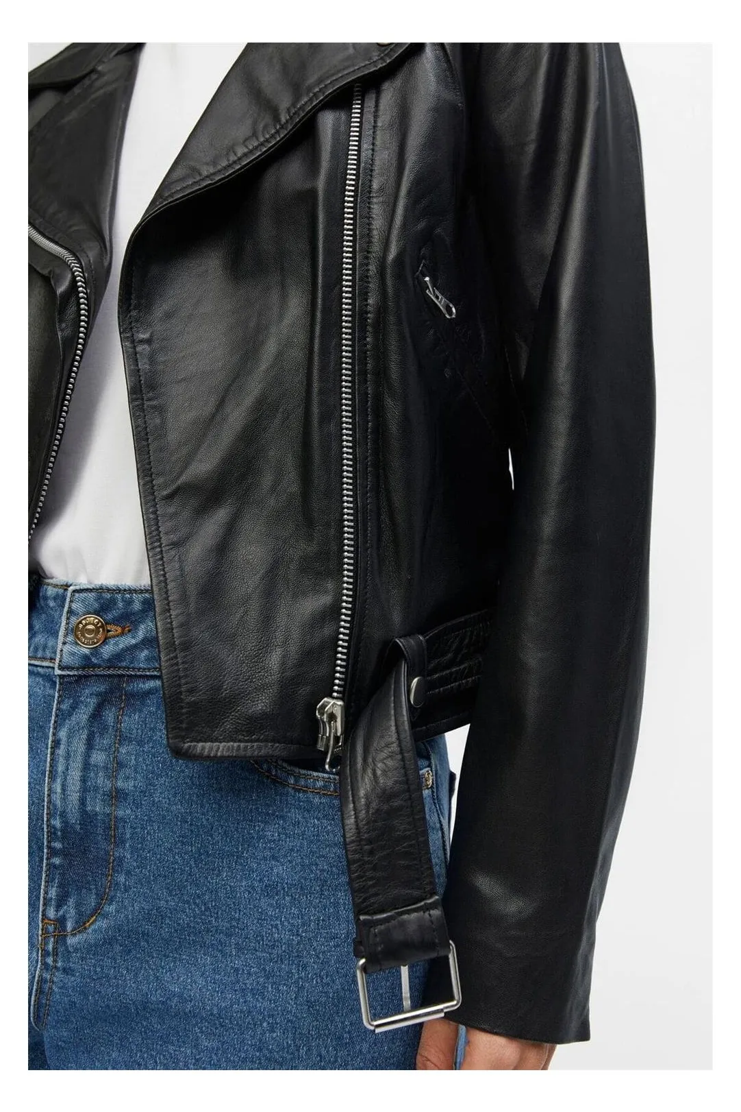 Biker de piel Objnandita negro