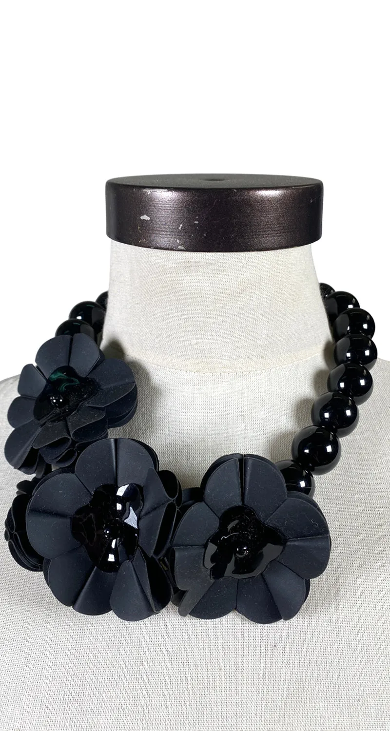 BIMBA Y LOLA Collar Black Flowers