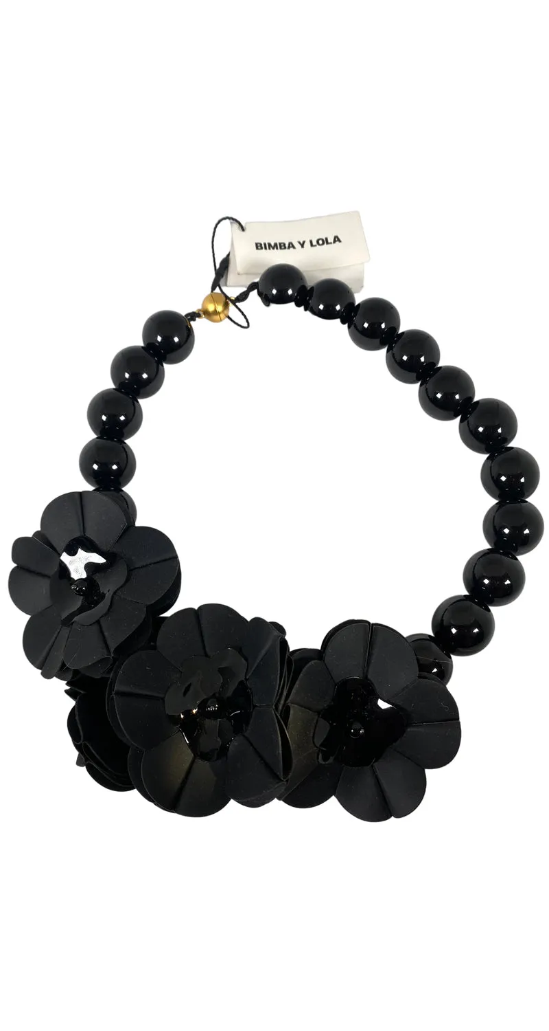 BIMBA Y LOLA Collar Black Flowers