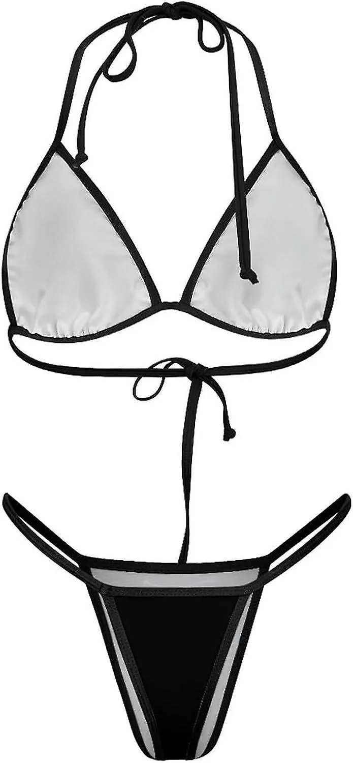 Black Panther in The Dark Conjuntos de bikini para mujer Traje de baño de 2 piezas Traje de baño sexy Triángulo halter traje de 