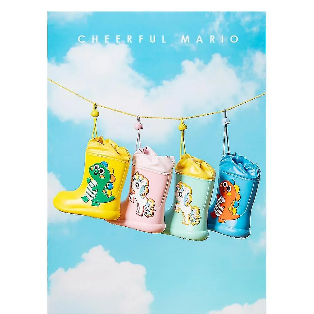Blue dinosaur 190cartoon unicorn dinosaur children rain boots lace up eva soft boys girls rain shoes light waterproof non slip k