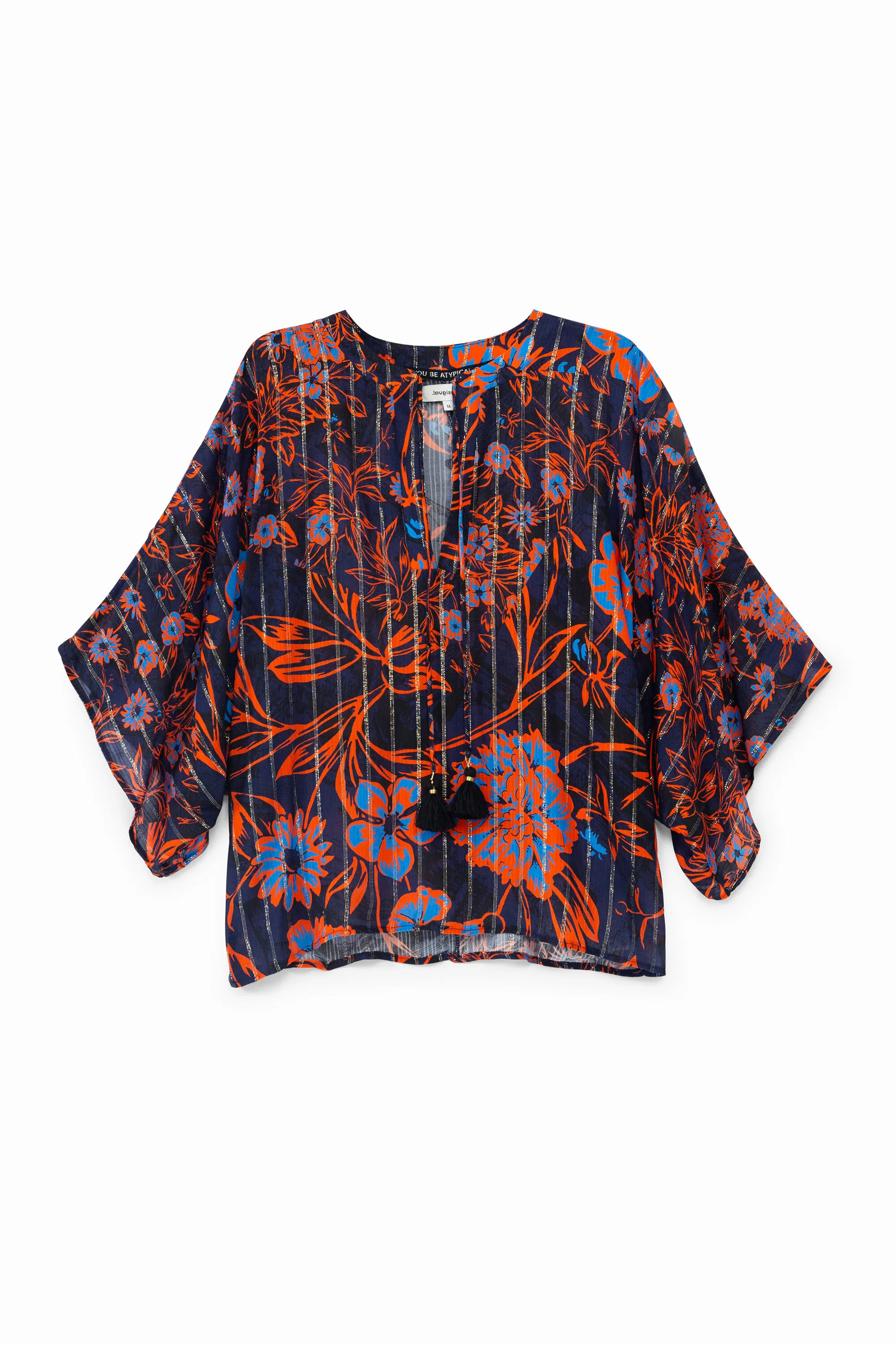 Blusa floral manga murciélago