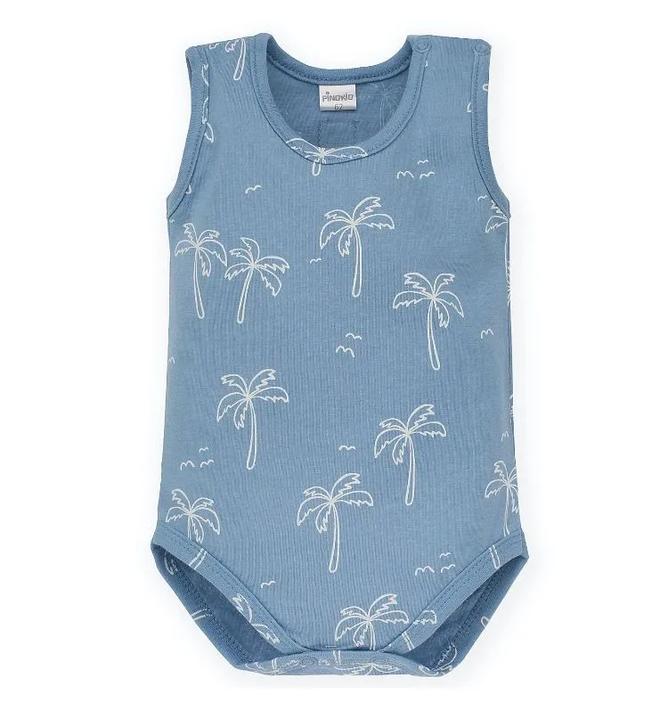 Body azul de tirantes para bebé colección Sun&Fun