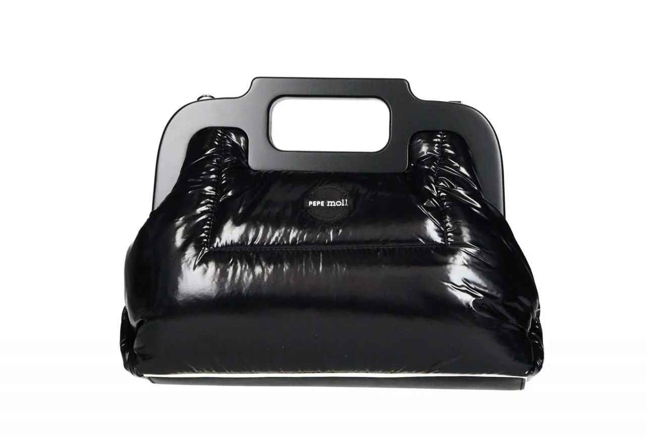 Bolsito Mano Nilon Negro Asa Pasta Imantada