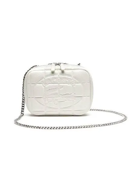 bolso lacoste croco blanco mujer